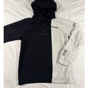 Jordan‎ Mens 72-10 Split Colorblock Hoodie Black Grey Jumpman Sweatshirt Size M